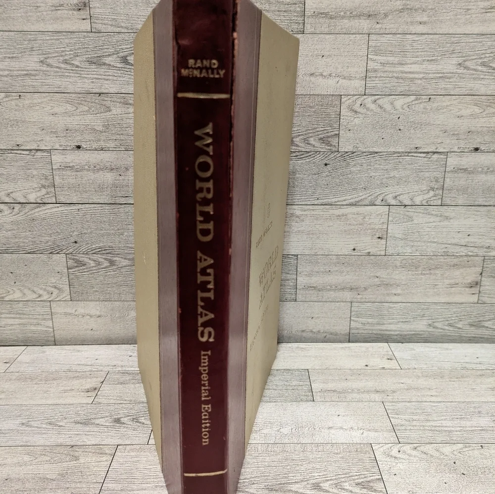 Rand McNally World Atlas Imperial Edition - Red and Cream
